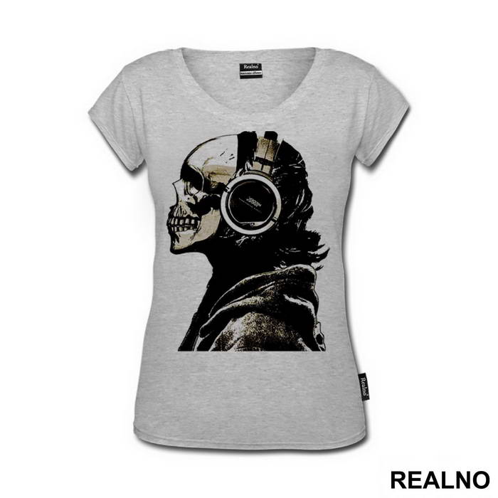 Skull With Headphones - Muzika - Majica