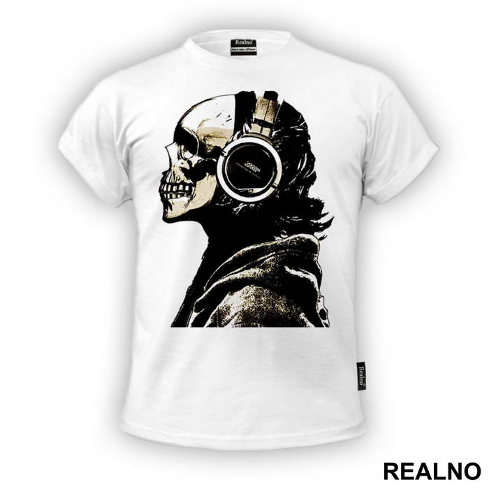 Skull With Headphones - Muzika - Majica