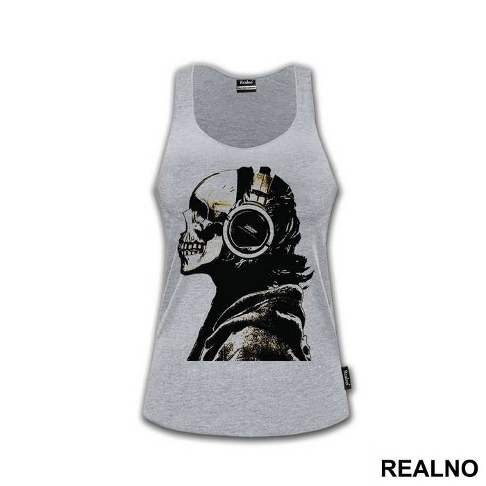 Skull With Headphones - Muzika - Majica