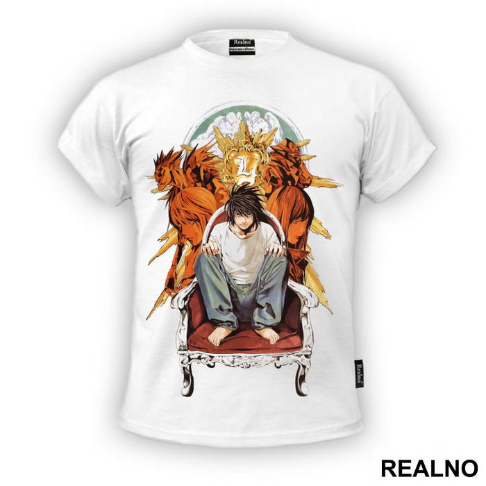 L Sitting on a Throne - Death Note