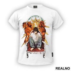 L Sitting on a Throne - Death Note