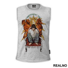 L Sitting on a Throne - Death Note
