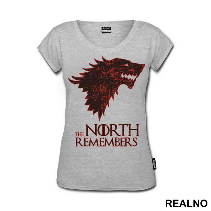 The North Remembers Black And Red Dire Wolf - House Stark - Game Of Thrones - GOT - Majica