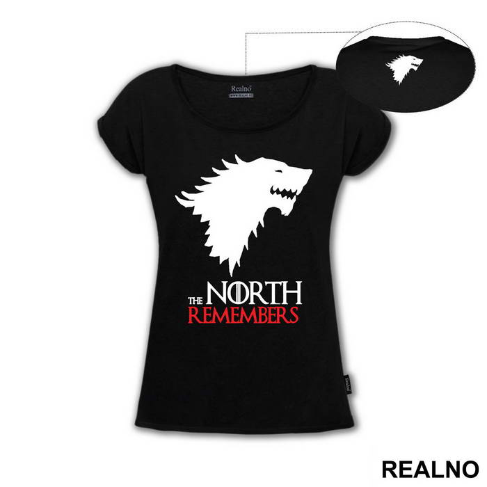 The North Remembers Black And Red Dire Wolf - House Stark - Game Of Thrones - GOT - Majica