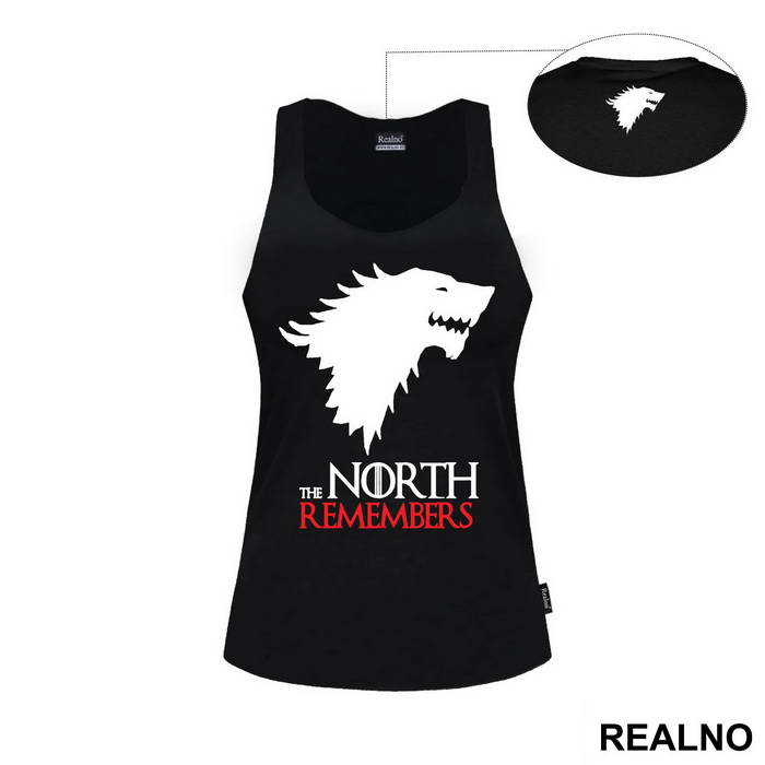 The North Remembers Black And Red Dire Wolf - House Stark - Game Of Thrones - GOT - Majica