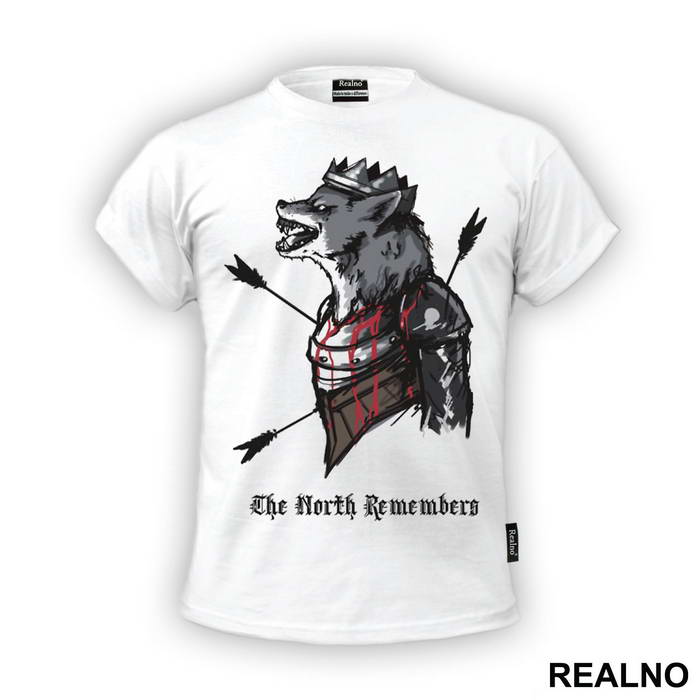 The North Remembers - Bloody Wolf With Arrows - House Stark - Game Of Thrones - GOT - Majica