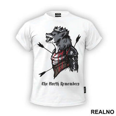 The North Remembers - Bloody Wolf With Arrows - House Stark - Game Of Thrones - GOT - Majica