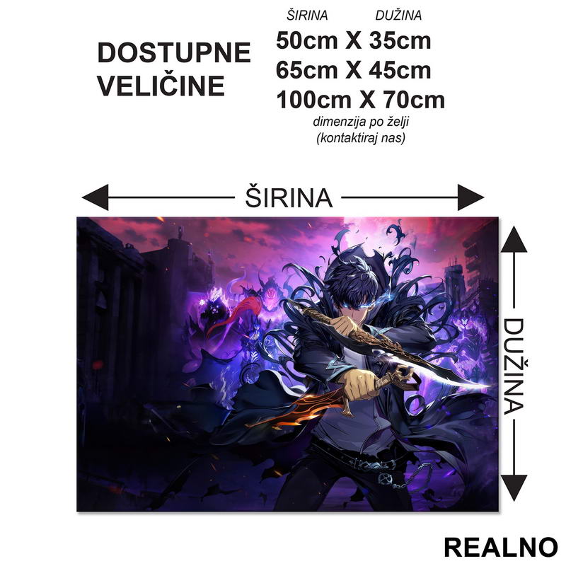 Fight - Purple - Solo Leveling - Podmetač za sto