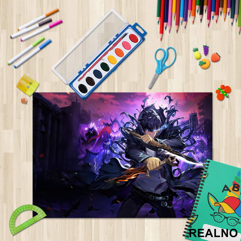 Fight - Purple - Solo Leveling - Podmetač za sto