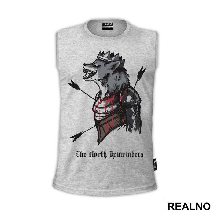 The North Remembers - Bloody Wolf With Arrows - House Stark - Game Of Thrones - GOT - Majica