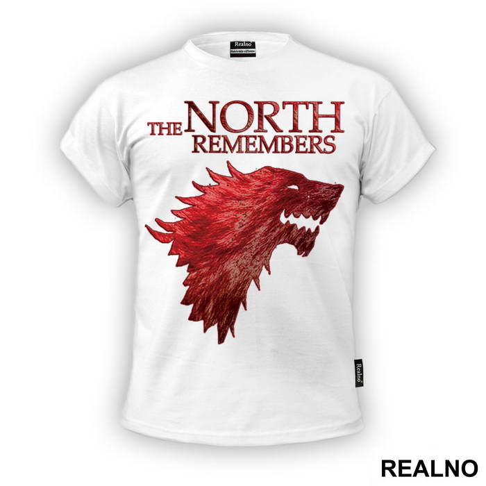 The North Remembers Red Dire Wolf - House Stark - Game Of Thrones - GOT - Majica