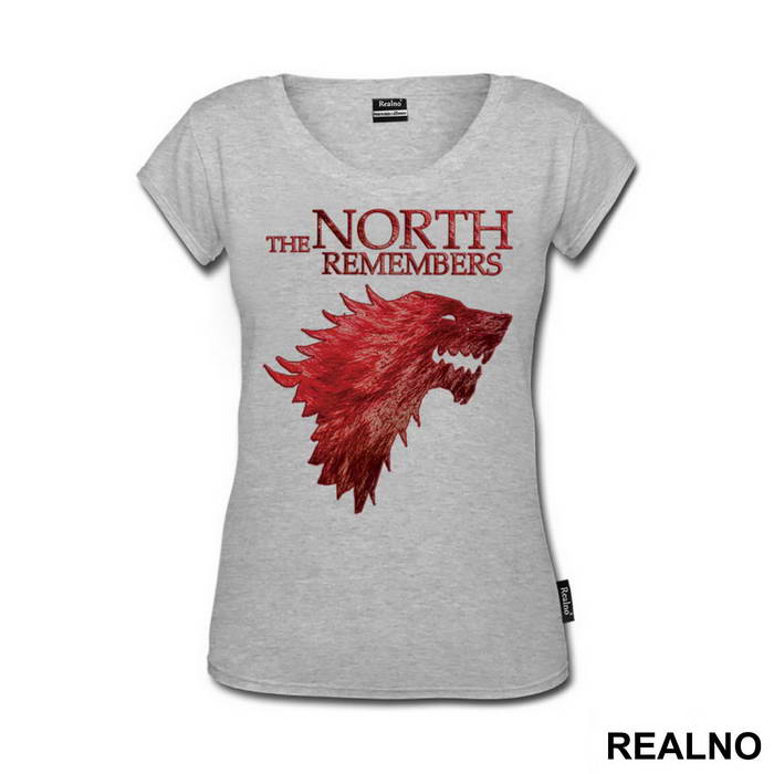 The North Remembers Red Dire Wolf - House Stark - Game Of Thrones - GOT - Majica