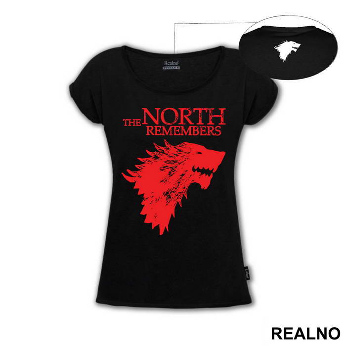 The North Remembers Red Dire Wolf - House Stark - Game Of Thrones - GOT - Majica