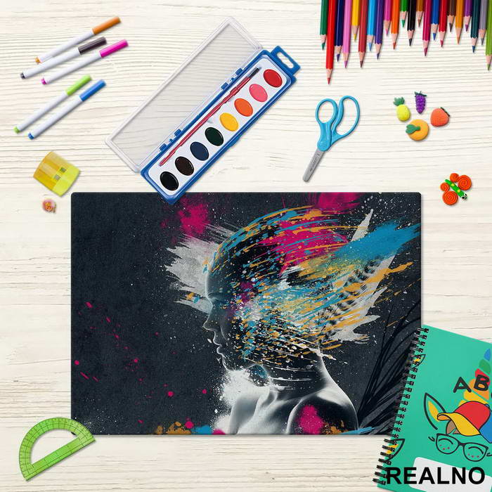 Girl - Colors - Art - Podmetač za sto
