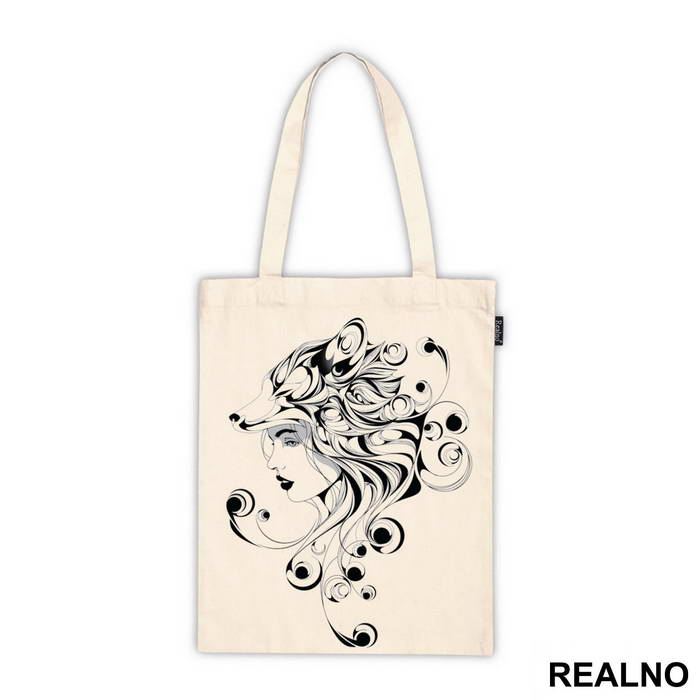 Fox Girl Black Abstract - Art - Majica