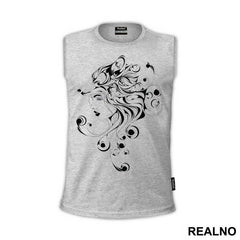 Fox Girl Black Abstract - Art - Majica