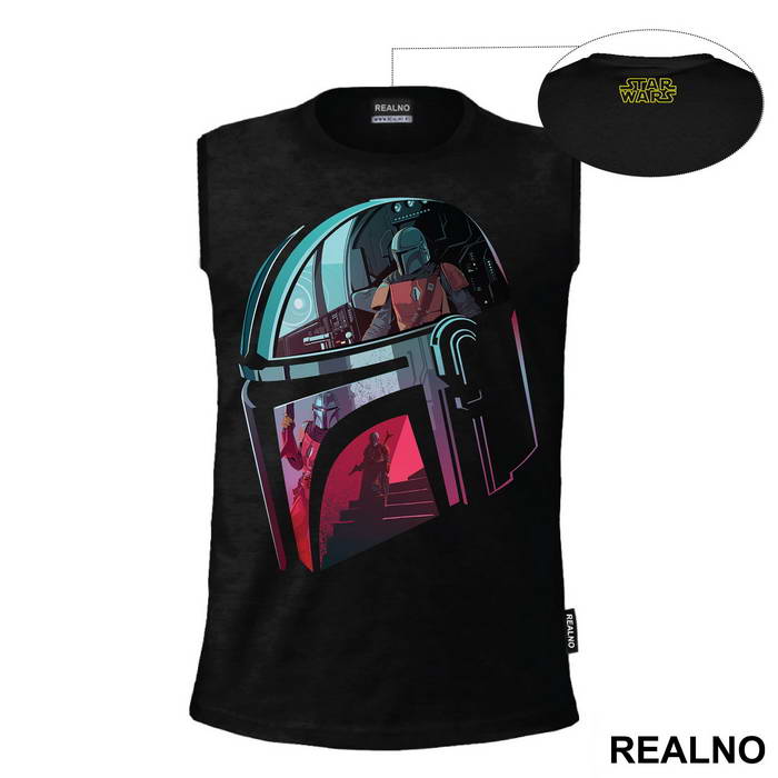 Mandalorian Helmet Double Exposure - Star Wars