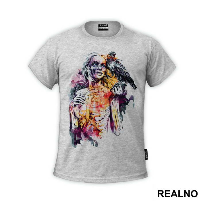 Love Till Death - Skeleton Girl Watercolor - Art - Majica