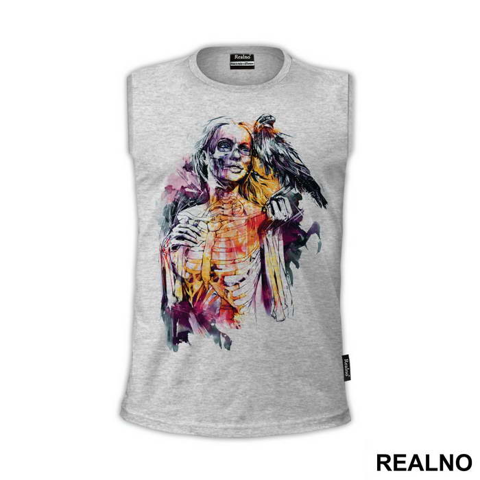 Love Till Death - Skeleton Girl Watercolor - Art - Majica