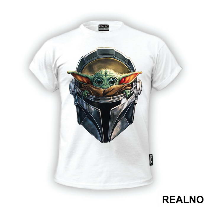 Baby Yoda And Mandalorian Helmet - Star Wars