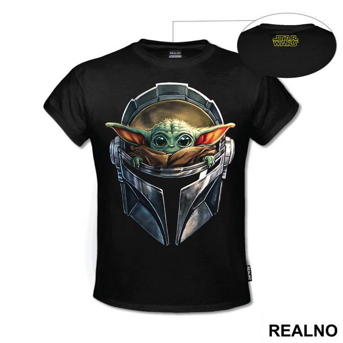 Baby Yoda And Mandalorian Helmet - Star Wars