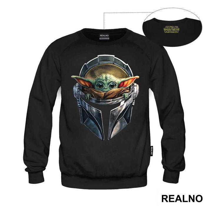 Baby Yoda And Mandalorian Helmet - Star Wars