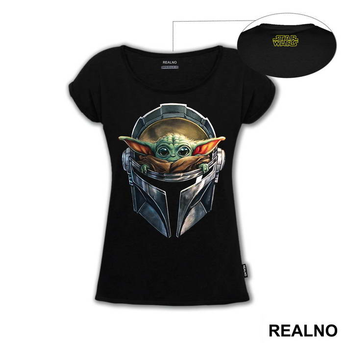 Baby Yoda And Mandalorian Helmet - Star Wars