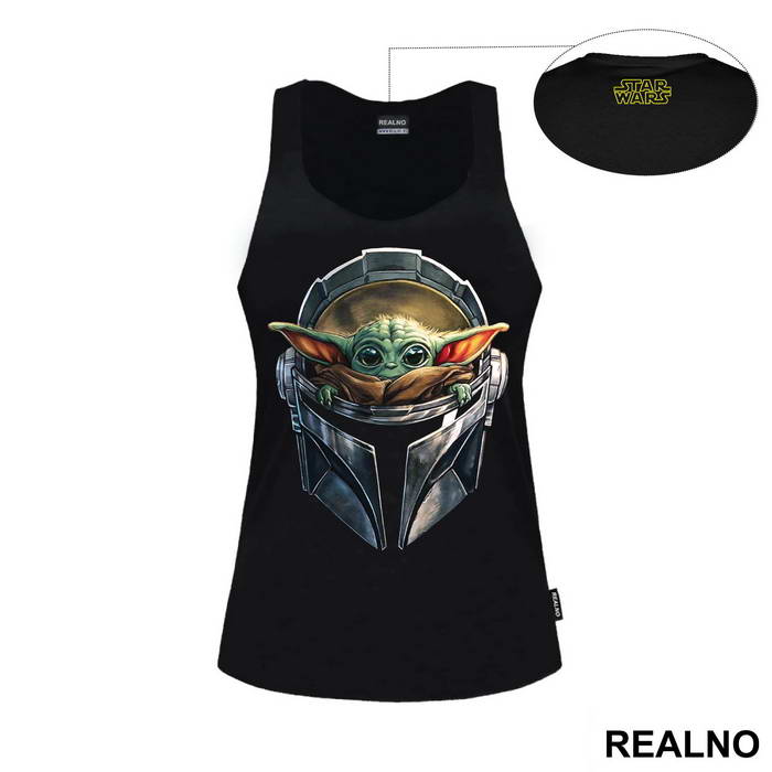 Baby Yoda And Mandalorian Helmet - Star Wars