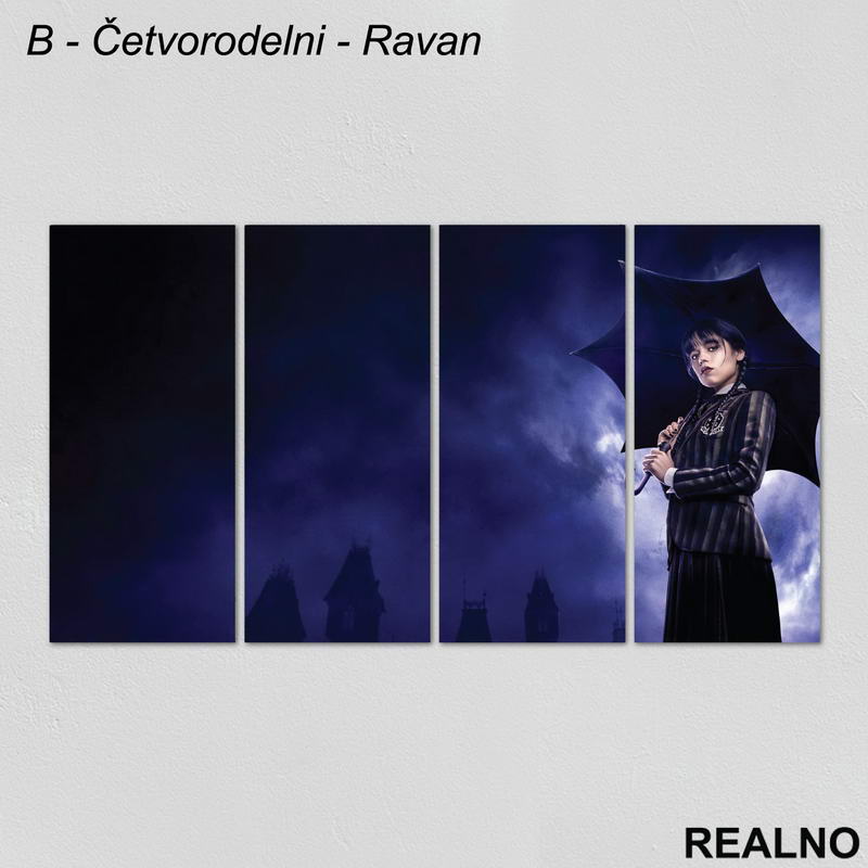 With An Umbrella - Purple Sky - Wednesday - Sreda - Slika na platnu - Kanvas