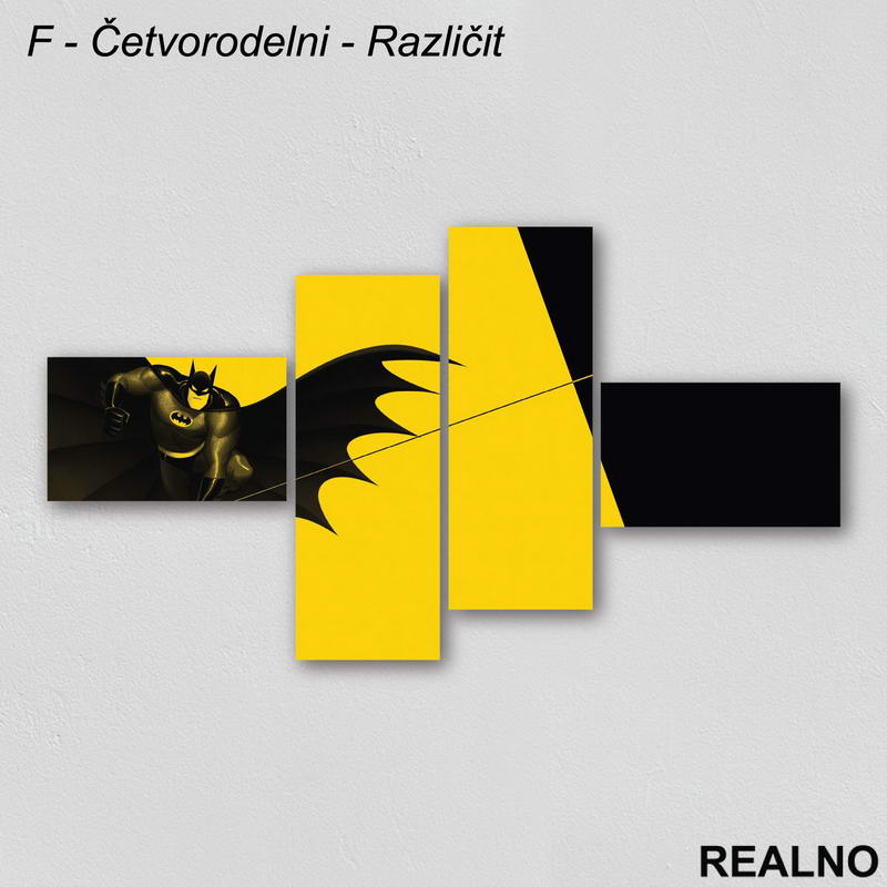Flying Batman - Yellow Background - Slika na platnu - Kanvas