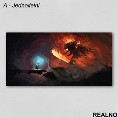 Fight With Balrog - Lord Of The Rings - Slika na platnu - Kanvas