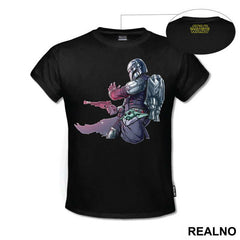 Bounty Hunter Protecting Baby Yoda - Mandalorian - Star Wars