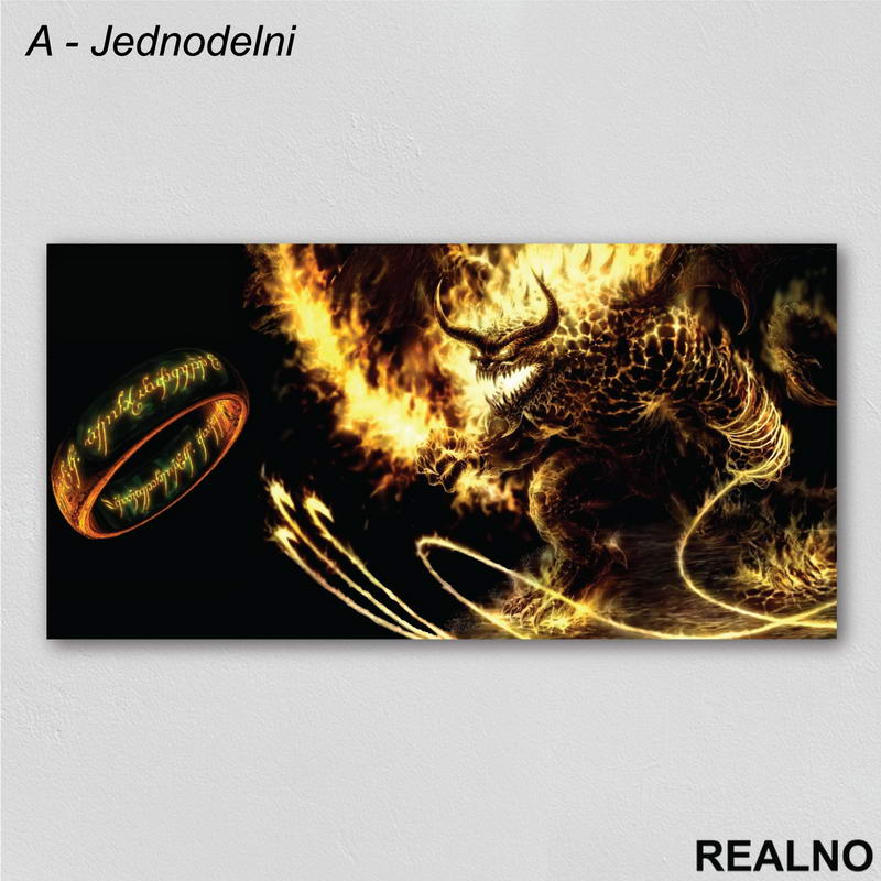 The Ring And Balrog - Lord Of The Rings - Slika na platnu - Kanvas