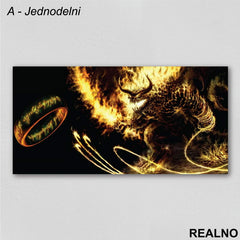 The Ring And Balrog - Lord Of The Rings - Slika na platnu - Kanvas