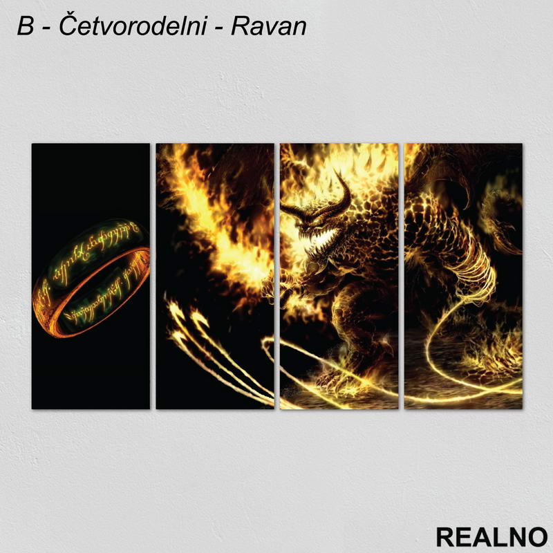The Ring And Balrog - Lord Of The Rings - Slika na platnu - Kanvas