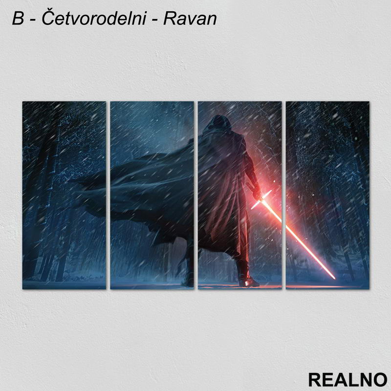 Kylo Ren And Lightsaber in A Wood - Star Wars - Slika na platnu - Kanvas
