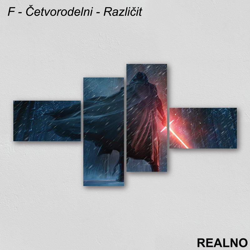Kylo Ren And Lightsaber in A Wood - Star Wars - Slika na platnu - Kanvas