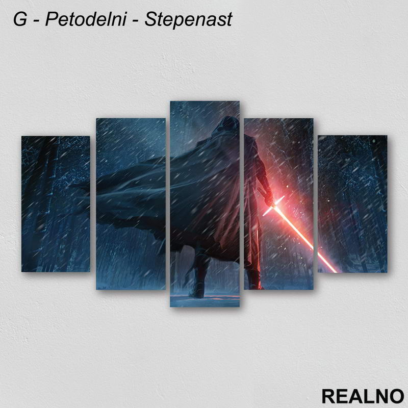 Kylo Ren And Lightsaber in A Wood - Star Wars - Slika na platnu - Kanvas