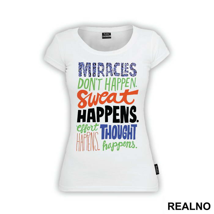 Miracles Don't Happen. Sweat Happens. Effort Happens. Thought Happens. - Trening