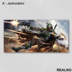 Boba Fett - Fighting - Star Wars - Slika na platnu - Kanvas