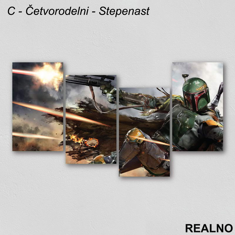Boba Fett - Fighting - Star Wars - Slika na platnu - Kanvas