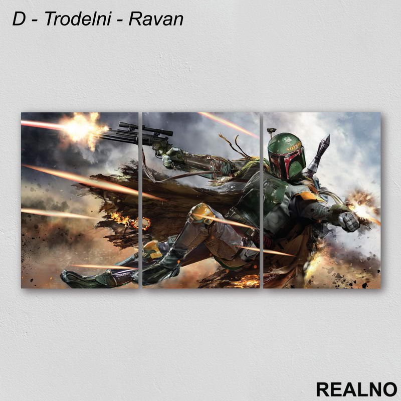 Boba Fett - Fighting - Star Wars - Slika na platnu - Kanvas