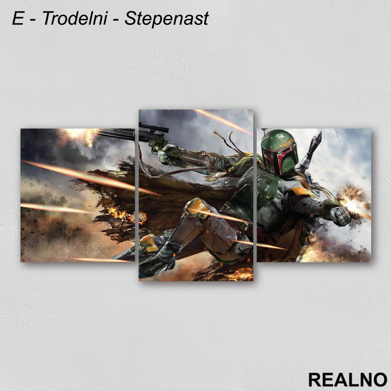 Boba Fett - Fighting - Star Wars - Slika na platnu - Kanvas