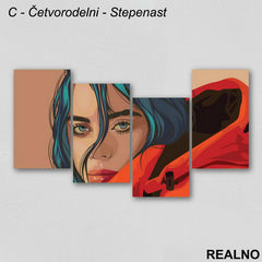 Portret - Billie Eilish - Slika na platnu - Kanvas