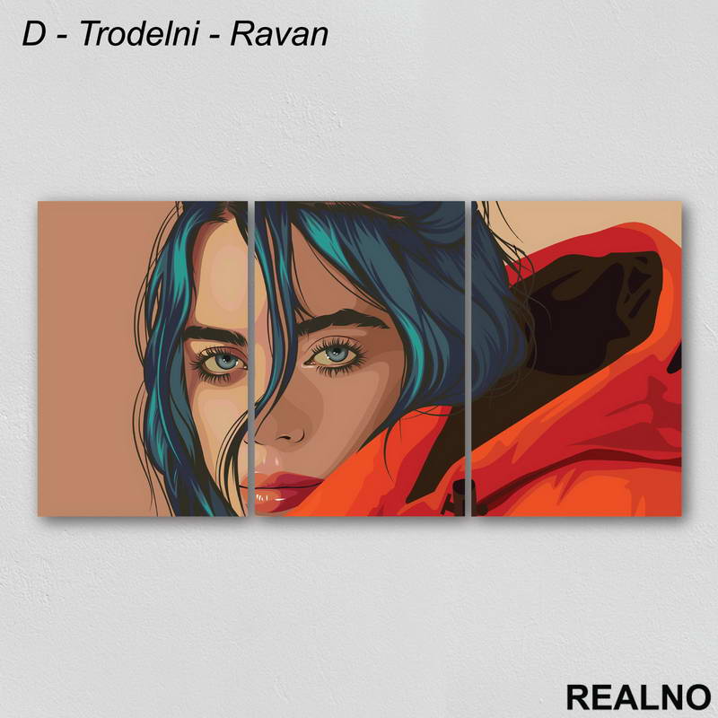 Portret - Billie Eilish - Slika na platnu - Kanvas