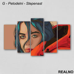 Portret - Billie Eilish - Slika na platnu - Kanvas