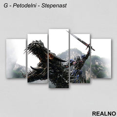 Optimus Prime On Grimlock - Transformers - Slika na platnu - Kanvas
