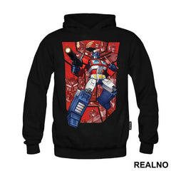 Red Autobot Logo And Optimus Prime - Transformers