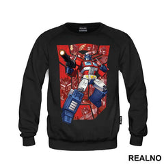 Red Autobot Logo And Optimus Prime - Transformers