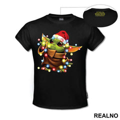 Baby Yoda Playing With Christmas Lights - Yoda - Mandalorian - Star Wars